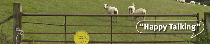 Happy Talking - smiling sign on farm gate